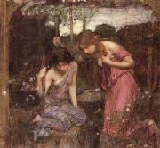 John William Waterhouse Study for Nymphs finding the Head of Orpheus USA oil painting artist
